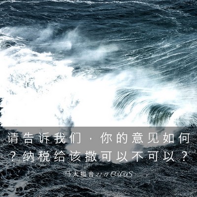 Picture 03 - 马 太 福 音 22:17 CUVS - 请 告 诉 我 们 ， 你 的 意 见 如 何 - Bible Verse Picture