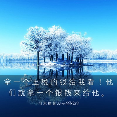 Picture 03 - 马 太 福 音 22:19 CUVS - 拿 一 个 上 税 的 钱 给 我 看 ！ 他 - Bible Verse Picture