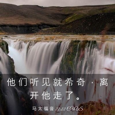 Picture 03 - 马 太 福 音 22:22 CUVS - 他 们 听 见 就 希 奇 ， 离 开 他 走 - Bible Verse Picture