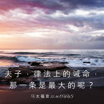 Picture 03 - 马 太 福 音 22:36 CUVS - 夫 子 ， 律 法 上 的 诫 命 ， 那 一 - Bible Verse Picture