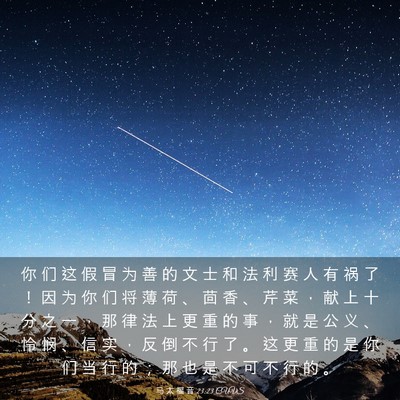 Picture 03 - 马 太 福 音 23:23 CUVS - 你 们 这 假 冒 为 善 的 文 士 和 法 - Bible Verse Picture