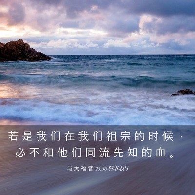 Picture 03 - 马 太 福 音 23:30 CUVS - 若 是 我 们 在 我 们 祖 宗 的 时 候 - Bible Verse Picture