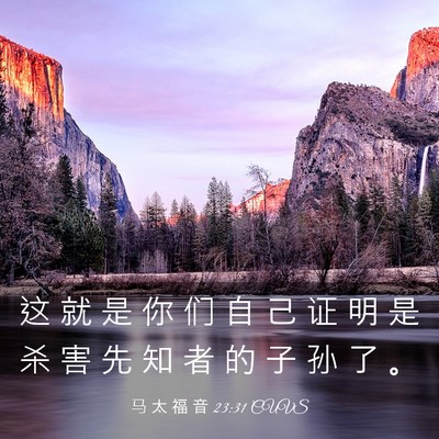 Picture 03 - 马 太 福 音 23:31 CUVS - 这 就 是 你 们 自 己 证 明 是 杀 害 - Bible Verse Picture