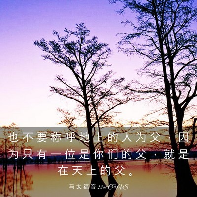 Picture 03 - 马 太 福 音 23:9 CUVS - 也 不 要 称 呼 地 上 的 人 为 父 ， - Bible Verse Picture