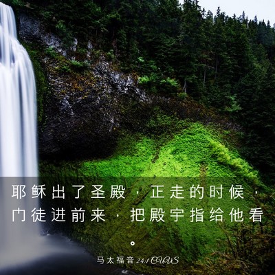 Picture 03 - 马 太 福 音 24:1 CUVS - 耶 稣 出 了 圣 殿 ， 正 走 的 时 候 - Bible Verse Picture