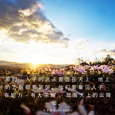 Picture 03 - 马 太 福 音 24:30 CUVS - 那 时 ， 人 子 的 兆 头 要 显 在 天 - Bible Verse Picture