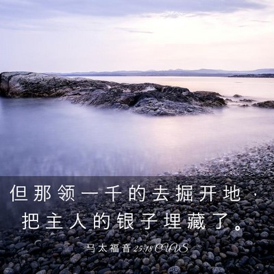 Picture 03 - 马 太 福 音 25:18 CUVS - 但 那 领 一 千 的 去 掘 开 地 ， 把 - Bible Verse Picture