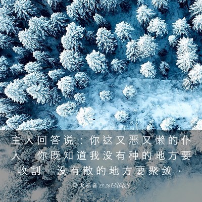 Picture 03 - 马 太 福 音 25:26 CUVS - 主 人 回 答 说 ： 你 这 又 恶 又 懒 - Bible Verse Picture