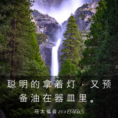 Picture 03 - 马 太 福 音 25:4 CUVS - 聪 明 的 拿 着 灯 ， 又 预 备 油 在 - Bible Verse Picture