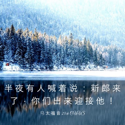 Picture 03 - 马 太 福 音 25:6 CUVS - 半 夜 有 人 喊 着 说 ： 新 郎 来 了 - Bible Verse Picture