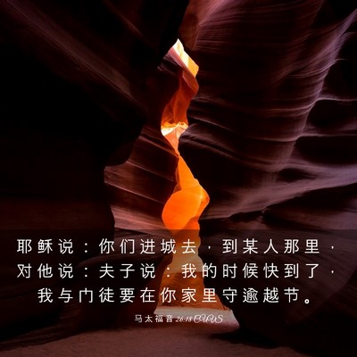 Picture 03 - 马 太 福 音 26:18 CUVS - 耶 稣 说 ： 你 们 进 城 去 ， 到 某 - Bible Verse Picture