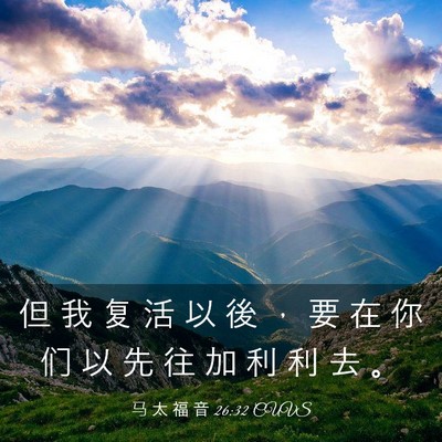 Picture 03 - 马 太 福 音 26:32 CUVS - 但 我 复 活 以 後 ， 要 在 你 们 以 - Bible Verse Picture