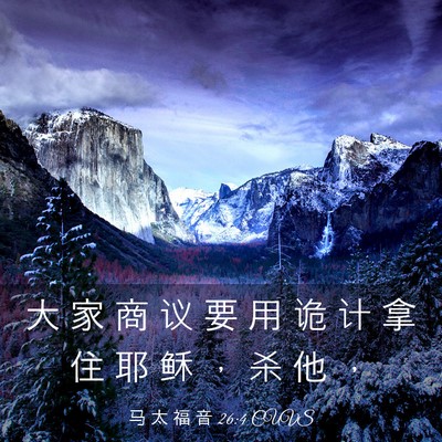 Picture 03 - 马 太 福 音 26:4 CUVS - 大 家 商 议 要 用 诡 计 拿 住 耶 稣 - Bible Verse Picture