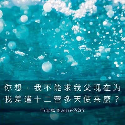 Picture 03 - 马 太 福 音 26:53 CUVS - 你 想 ， 我 不 能 求 我 父 现 在 为 - Bible Verse Picture