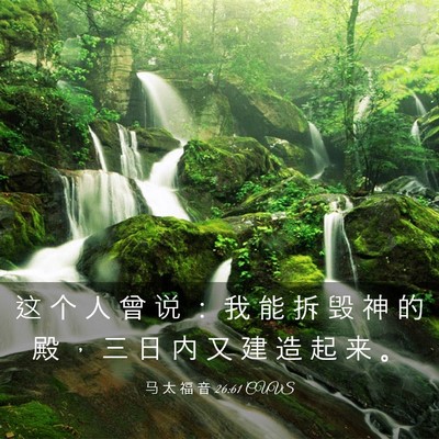 Picture 03 - 马 太 福 音 26:61 CUVS - 这 个 人 曾 说 ： 我 能 拆 毁 神 的 - Bible Verse Picture