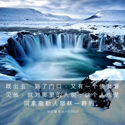 Picture 03 - 马 太 福 音 26:71 CUVS - 既 出 去 ， 到 了 门 口 ， 又 有 一 - Bible Verse Picture