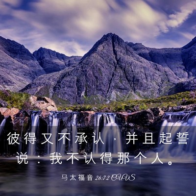 Picture 03 - 马 太 福 音 26:72 CUVS - 彼 得 又 不 承 认 ， 并 且 起 誓 说 - Bible Verse Picture