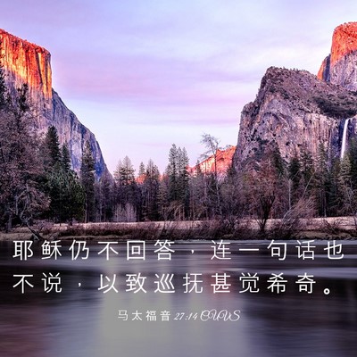 Picture 03 - 马 太 福 音 27:14 CUVS - 耶 稣 仍 不 回 答 ， 连 一 句 话 也 - Bible Verse Picture
