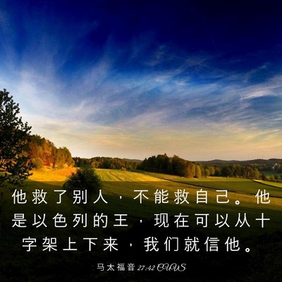 Picture 03 - 马 太 福 音 27:42 CUVS - 他 救 了 别 人 ， 不 能 救 自 己 。 - Bible Verse Picture