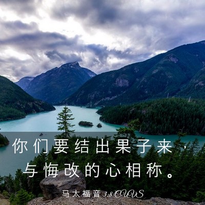 Picture 03 - 马 太 福 音 3:8 CUVS - 你 们 要 结 出 果 子 来 ， 与 悔 改 - Bible Verse Picture