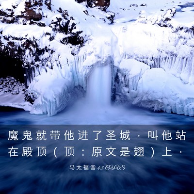 Picture 03 - 马 太 福 音 4:5 CUVS - 魔 鬼 就 带 他 进 了 圣 城 ， 叫 他 - Bible Verse Picture