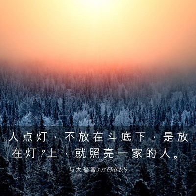 Picture 03 - 马 太 福 音 5:15 CUVS - 人 点 灯 ， 不 放 在 斗 底 下 ， 是 - Bible Verse Picture