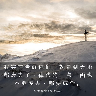 Picture 03 - 马 太 福 音 5:18 CUVS - 我 实 在 告 诉 你 们 ， 就 是 到 天 - Bible Verse Picture