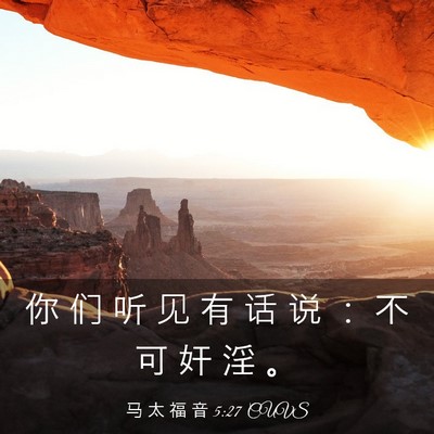 Picture 03 - 马 太 福 音 5:27 CUVS - 你 们 听 见 有 话 说 ： 不 可 奸 淫 - Bible Verse Picture