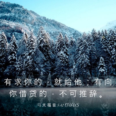 Picture 03 - 马 太 福 音 5:42 CUVS - 有 求 你 的 ， 就 给 他 ； 有 向 你 - Bible Verse Picture