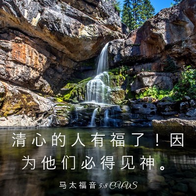 Picture 03 - 马 太 福 音 5:8 CUVS - 清 心 的 人 有 福 了 ！ 因 为 他 们 - Bible Verse Picture