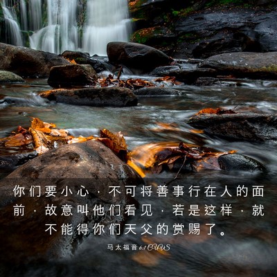 Picture 03 - 马 太 福 音 6:1 CUVS - 你 们 要 小 心 ， 不 可 将 善 事 行 - Bible Verse Picture