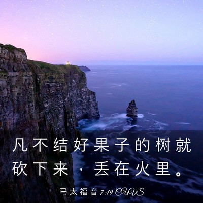 Picture 03 - 马 太 福 音 7:19 CUVS - 凡 不 结 好 果 子 的 树 就 砍 下 来 - Bible Verse Picture