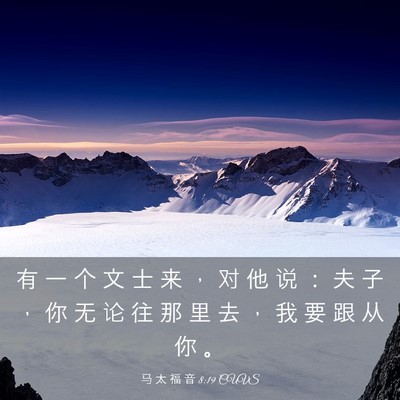 Picture 03 - 马 太 福 音 8:19 CUVS - 有 一 个 文 士 来 ， 对 他 说 ： 夫 - Bible Verse Picture