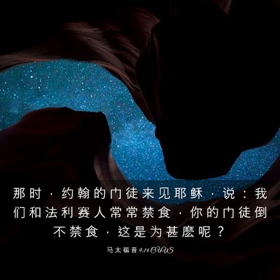 Picture 03 - 马 太 福 音 9:14 CUVS - 那 时 ， 约 翰 的 门 徒 来 见 耶 稣 - Bible Verse Picture
