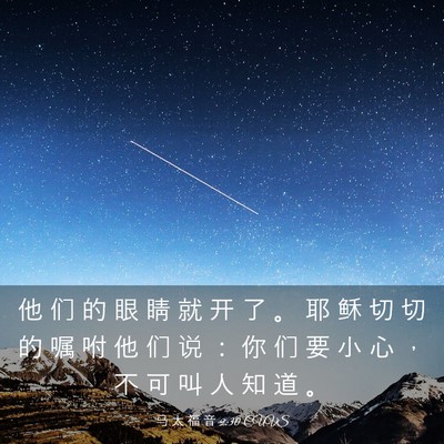 Picture 03 - 马 太 福 音 9:30 CUVS - 他 们 的 眼 睛 就 开 了 。 耶 稣 切 - Bible Verse Picture