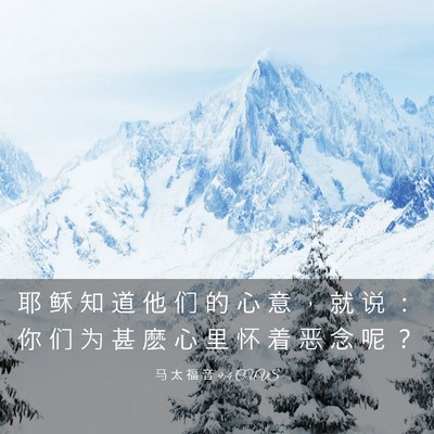 Picture 03 - 马 太 福 音 9:4 CUVS - 耶 稣 知 道 他 们 的 心 意 ， 就 说 - Bible Verse Picture