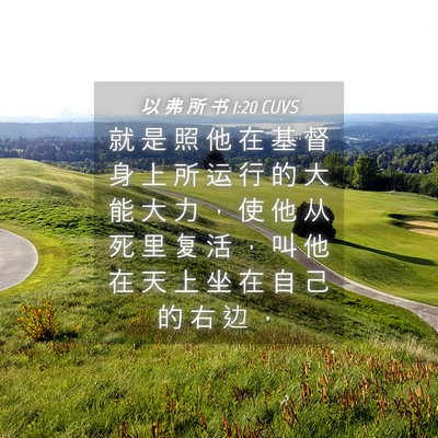 Picture 04 - 以 弗 所 书 1:20 CUVS - 就 是 照 他 在 基 督 身 上 所 运 行 - Bible Verse Picture