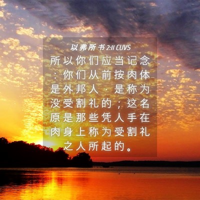 Picture 04 - 以 弗 所 书 2:11 CUVS - 所 以 你 们 应 当 记 念 ： 你 们 从 - Bible Verse Picture