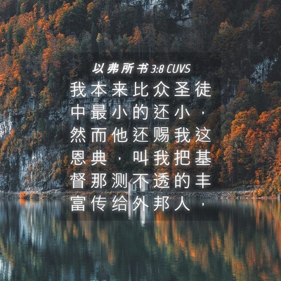 Picture 04 - 以 弗 所 书 3:8 CUVS - 我 本 来 比 众 圣 徒 中 最 小 的 还 - Bible Verse Picture