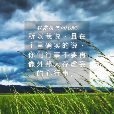 Picture 04 - 以 弗 所 书 4:17 CUVS - 所 以 我 说 ， 且 在 主 里 确 实 的 - Bible Verse Picture