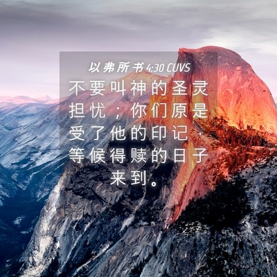 Picture 04 - 以 弗 所 书 4:30 CUVS - 不 要 叫 神 的 圣 灵 担 忧 ； 你 们 - Bible Verse Picture