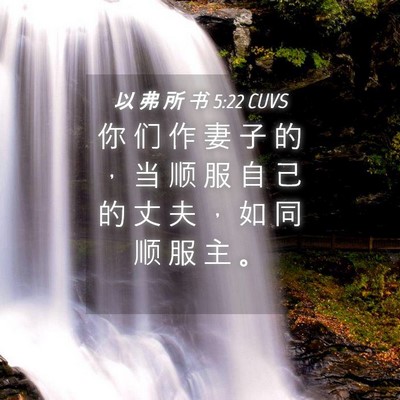 Picture 04 - 以 弗 所 书 5:22 CUVS - 你 们 作 妻 子 的 ， 当 顺 服 自 己 - Bible Verse Picture