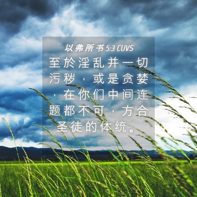Picture 04 - 以 弗 所 书 5:3 CUVS - 至 於 淫 乱 并 一 切 污 秽 ， 或 是 - Bible Verse Picture