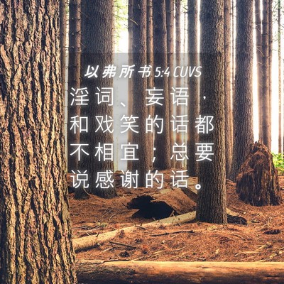 Picture 04 - 以 弗 所 书 5:4 CUVS - 淫 词 、 妄 语 ， 和 戏 笑 的 话 都 - Bible Verse Picture