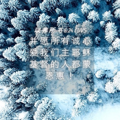 Picture 04 - 以 弗 所 书 6:24 CUVS - 并 愿 所 有 诚 心 爱 我 们 主 耶 稣 - Bible Verse Picture