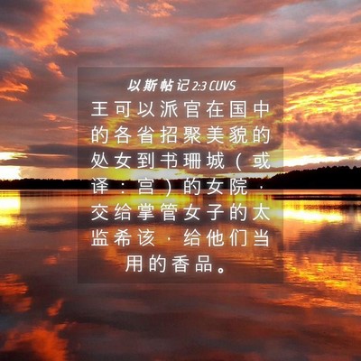 Picture 04 - 以 斯 帖 记 2:3 CUVS - 王 可 以 派 官 在 国 中 的 各 省 招 - Bible Verse Picture