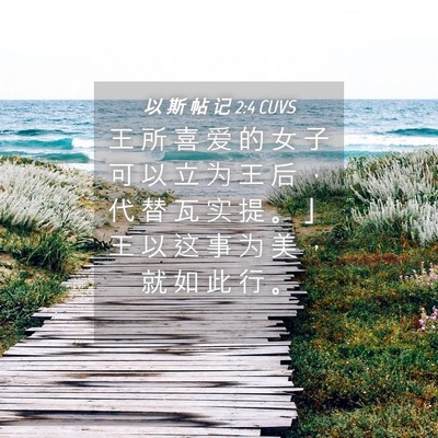 Picture 04 - 以 斯 帖 记 2:4 CUVS - 王 所 喜 爱 的 女 子 可 以 立 为 王 - Bible Verse Picture