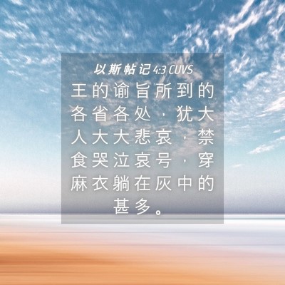 Picture 04 - 以 斯 帖 记 4:3 CUVS - 王 的 谕 旨 所 到 的 各 省 各 处 ， - Bible Verse Picture