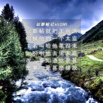 Picture 04 - 以 斯 帖 记 4:5 CUVS - 以 斯 帖 就 把 王 所 派 伺 候 他 的 - Bible Verse Picture