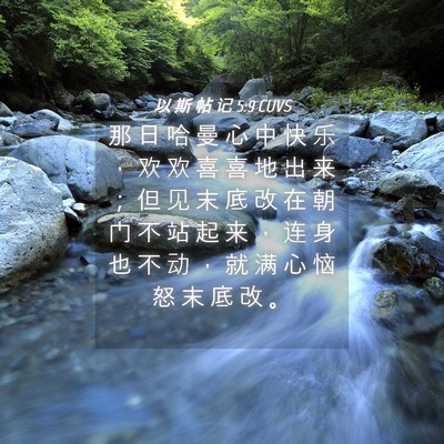Picture 04 - 以 斯 帖 记 5:9 CUVS - 那 日 哈 曼 心 中 快 乐 ， 欢 欢 喜 - Bible Verse Picture